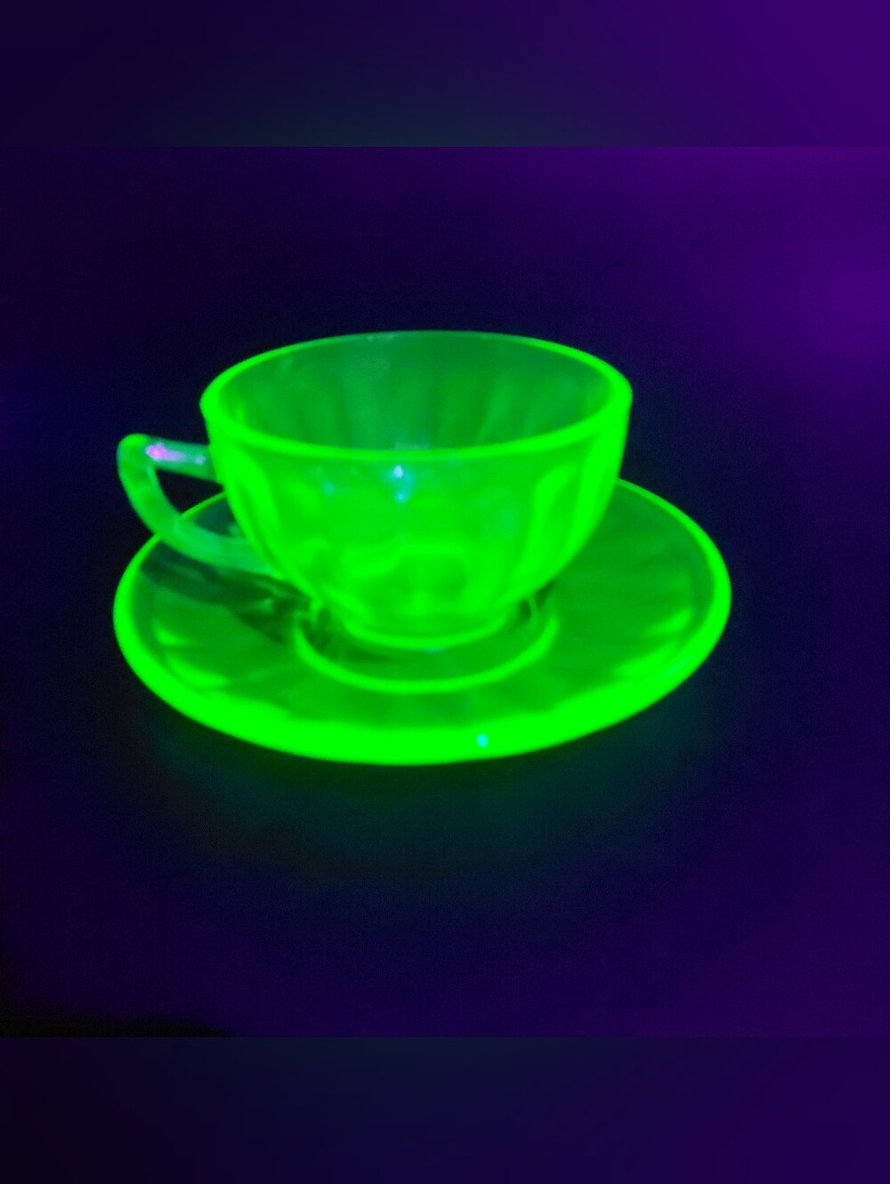 1930s Federal Glass Hostess Green Depression Glass Cup & Saucer